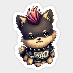 Cute Dog Anarchy Inu Punk Style Sticker